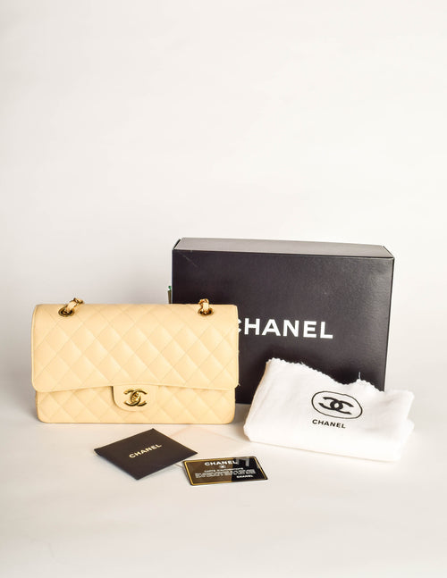 Chanel Vintage Cream Caviar Quilted 2.55 Medium Classic Double Flap Ba –  Amarcord Vintage Fashion