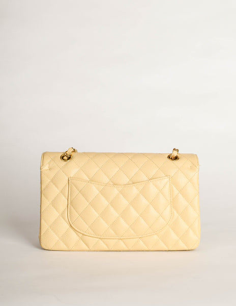 Chanel Vintage Cream Caviar Quilted 2.55 Medium Classic Double Flap Bag