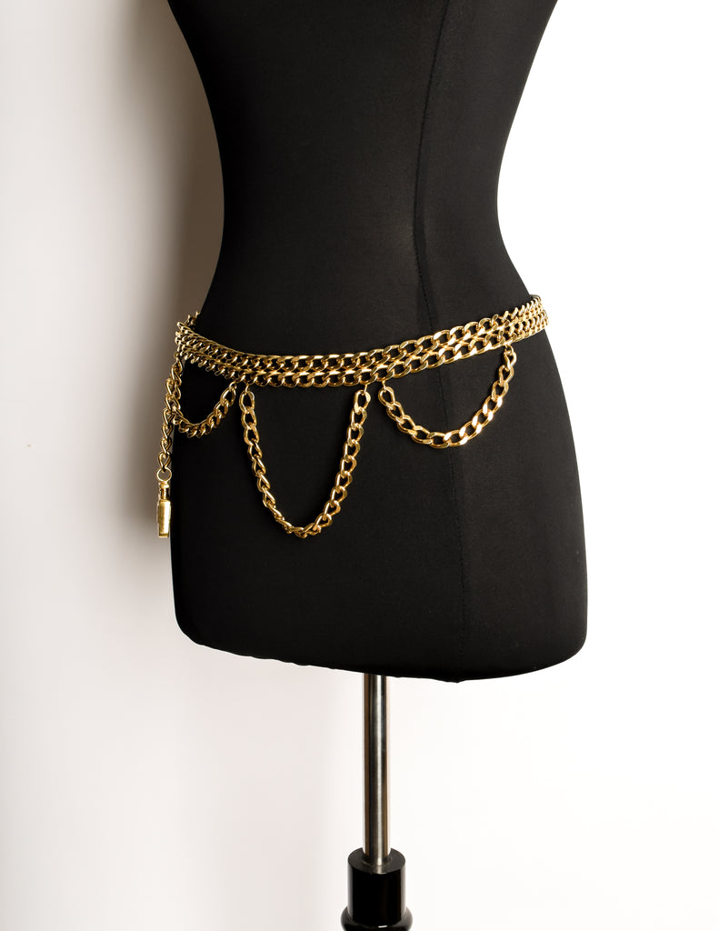 Chanel Vintage Gold Chain Perfume Bottle Belt – Amarcord Vintage Fashion