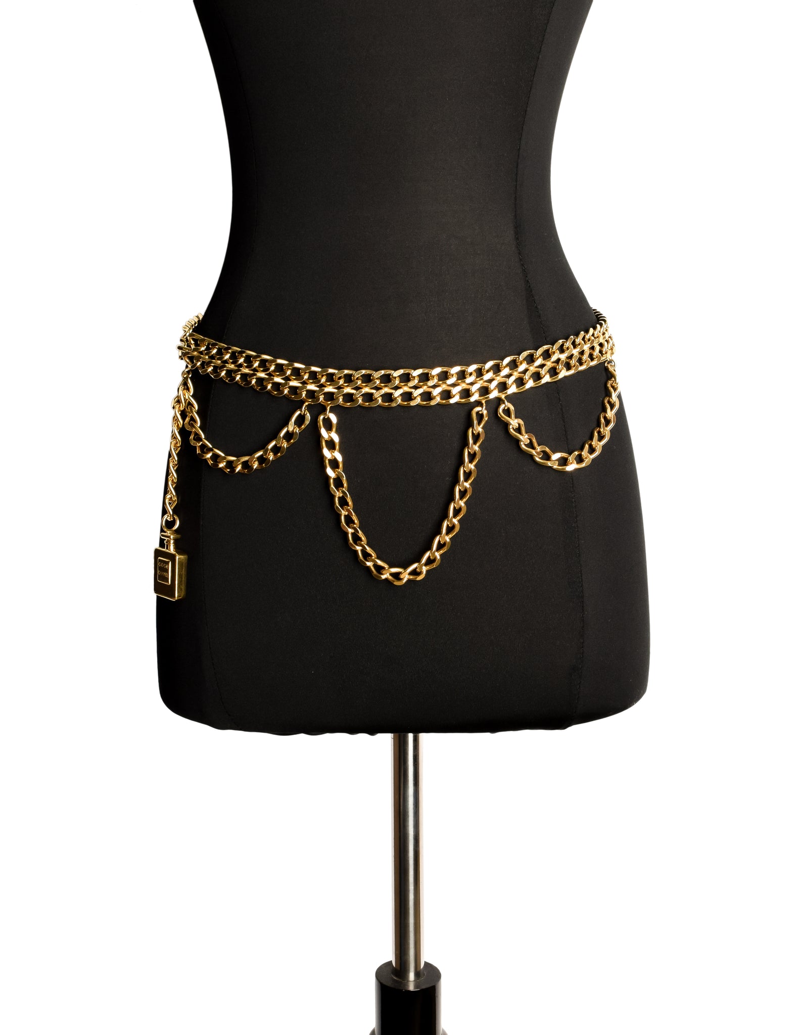 Chanel Vintage Gold Chain Perfume Bottle Belt