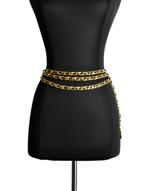 CHANEL VINTAGE Logo Medallion Large Link Belt - Chelsea Vintage Couture