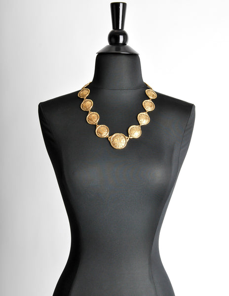 Chanel Vintage Gold 31 Rue Cambon Coin Medallion Necklace