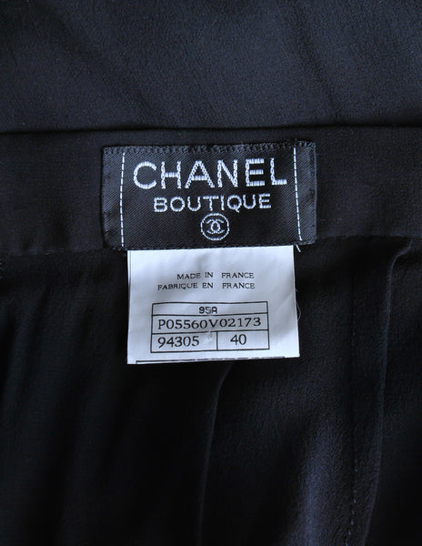 Chanel Vintage Black Silk Chiffon Layered Skirt - Amarcord Vintage Fashion
 - 10