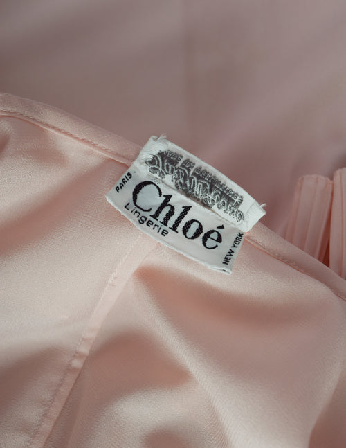 Chloe Vintage 1970s Baby Pink Slip Dress and Duster Robe Peignoir Ense –  Amarcord Vintage Fashion