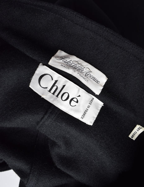 Chloe Vintage 1980s Black Wool Layered Jacket