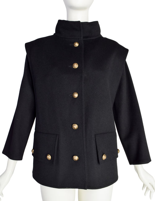 80-90s Chloe vintage jacket クロエ ジャケット Chloe Vintage 1980s Black Wool Layered Jacket – Amarcord Vintage