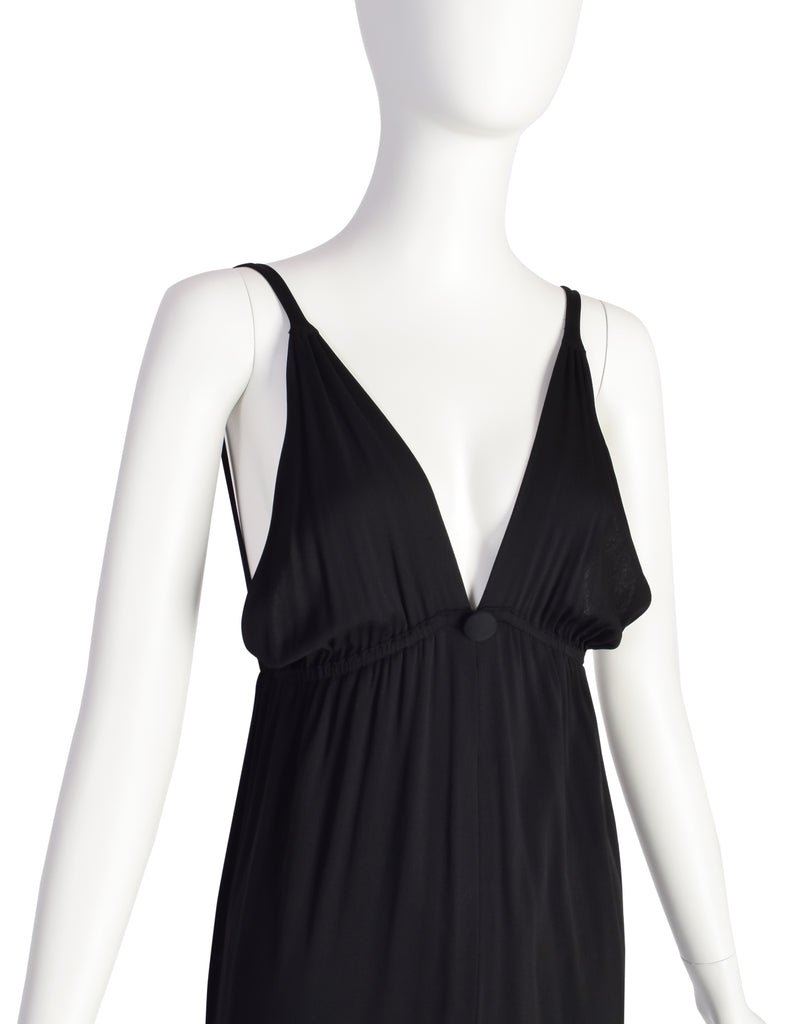 Chloe Vintage 1970s Black Low Back Full Length Dress – Amarcord 