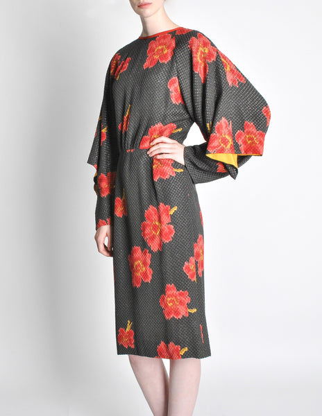 Chloe Vintage Floral Kimono Dress - Amarcord Vintage Fashion
 - 6