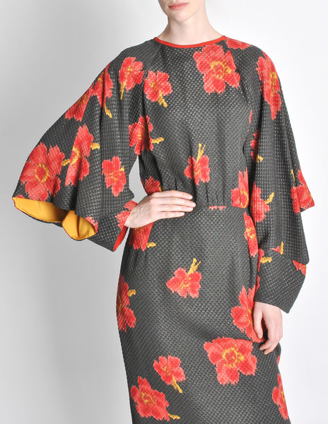 Chloe Vintage Floral Kimono Dress - Amarcord Vintage Fashion
 - 4