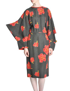 Chloe Vintage Floral Kimono Dress - Amarcord Vintage Fashion
 - 1