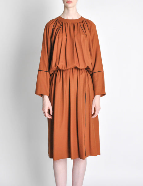 Chloe Vintage Rust Wool Dress - Amarcord Vintage Fashion
 - 2