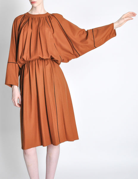 Chloe Vintage Rust Wool Dress - Amarcord Vintage Fashion
 - 6