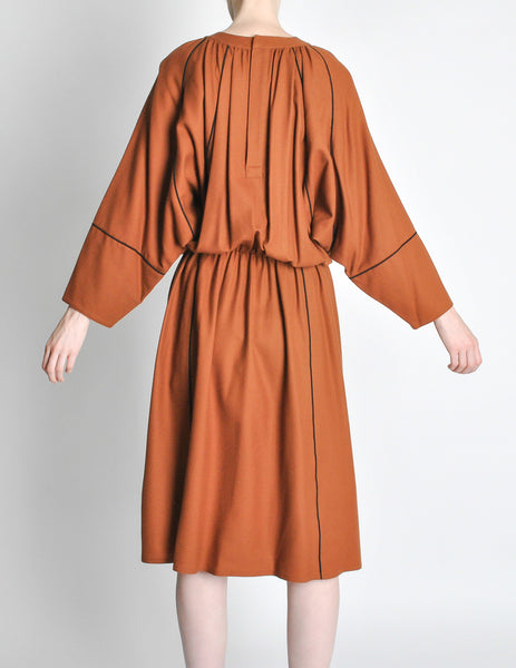 Chloe Vintage Rust Wool Dress - Amarcord Vintage Fashion
 - 7