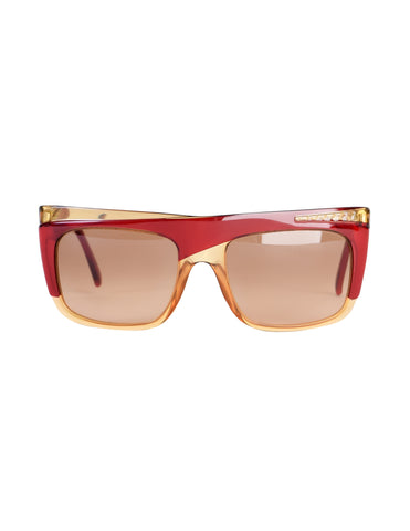 Christian Dior Vintage Amber Red Split Tone Design Sunglasses