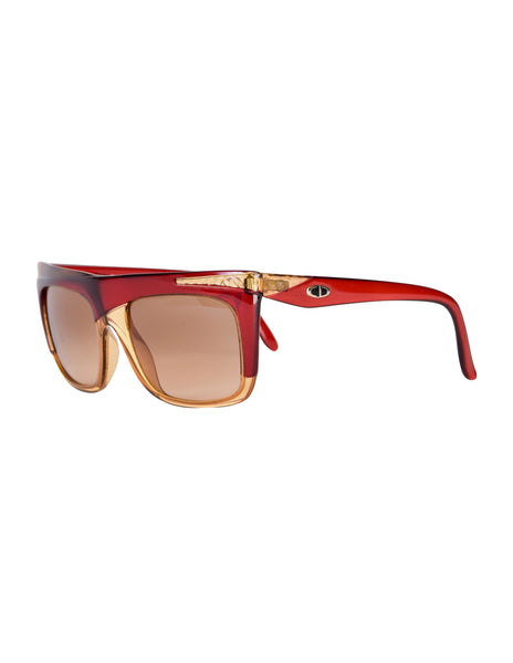 Christian Dior Vintage Amber Red Split Tone Design Sunglasses