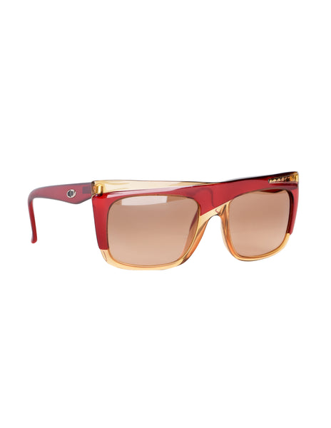 Christian Dior Vintage Amber Red Split Tone Design Sunglasses