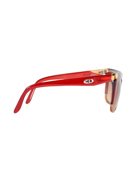 Christian Dior Vintage Amber Red Split Tone Design Sunglasses