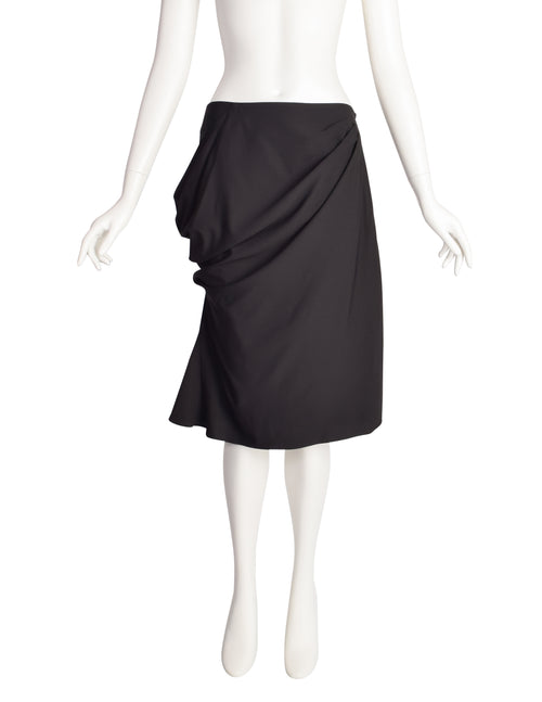 Christian Dior by John Galliano Vintage AW 2006 Black Ruched
