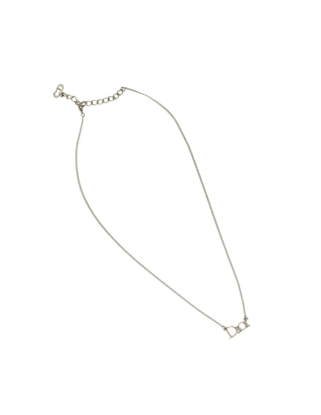 Christian Dior Vintage Dainty DIOR Logo Silver Necklace