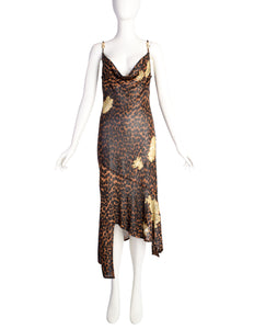 Christian Dior by John Galliano AW 2000 Iconic Leopard Lace Asymmetrical Dress