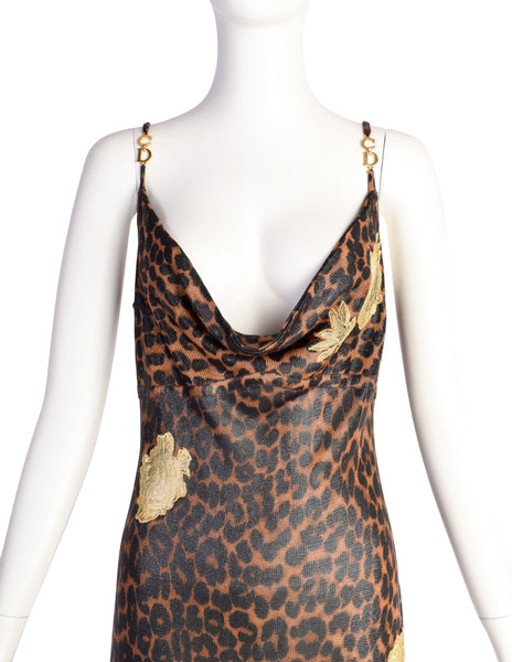 Christian Dior by John Galliano AW 2000 Iconic Leopard Lace Asymmetrical Dress