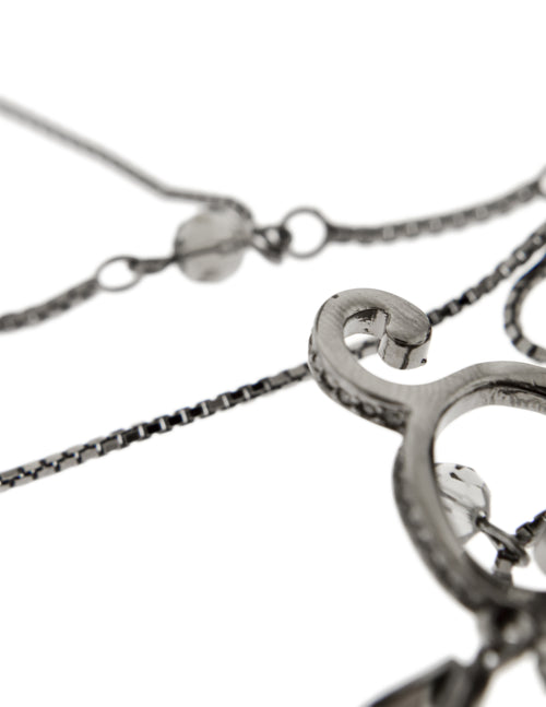 Christian Dior by John Galliano Vintage Gunmetal Silver Strass