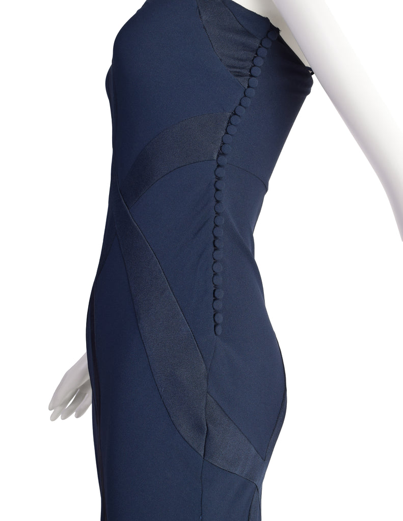 Christian Dior Vintage AW 2004 by John Galliano Navy Blue Bias Flare S Amarcord Vintage Fashion Christian Dior Vintage AW 2004 by John Galliano Navy Blue Bias Flare S Amarcord Vintage Fashion
