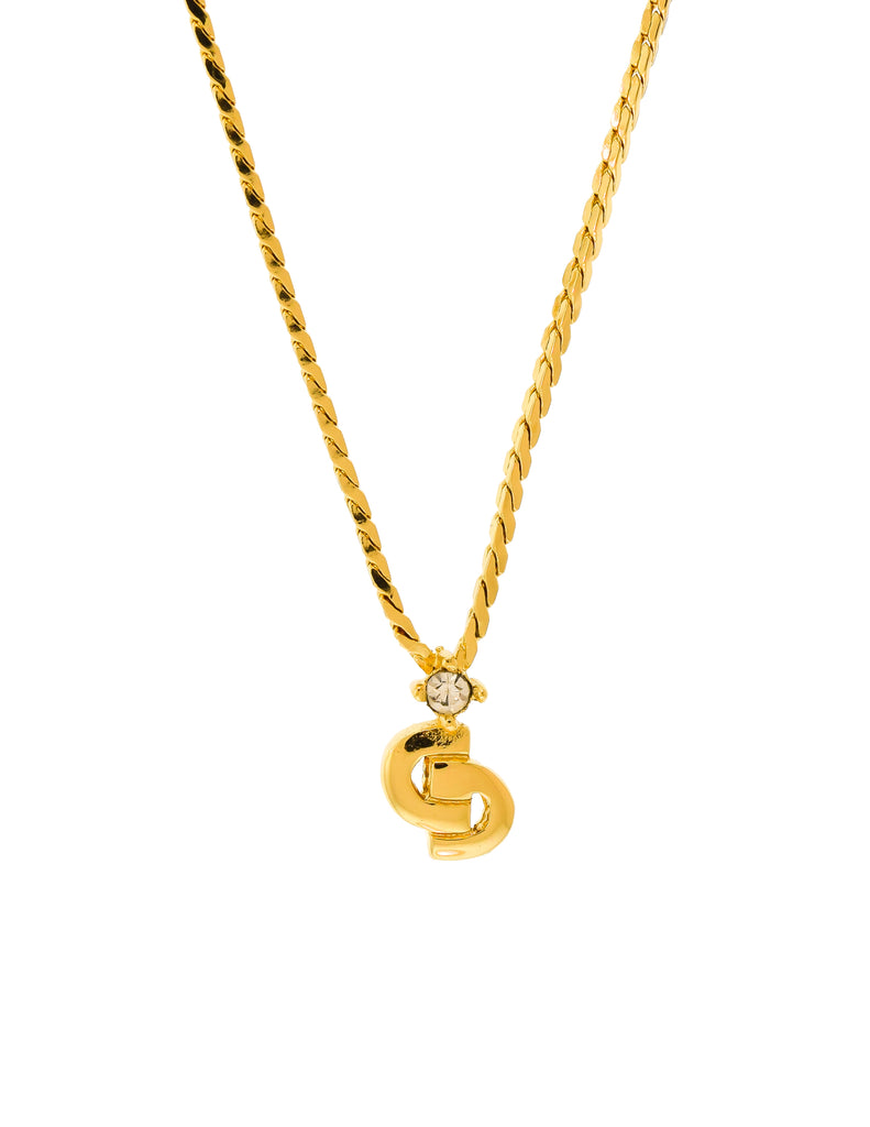 Gold Dior CD Pendant Necklace – Designer Revival
