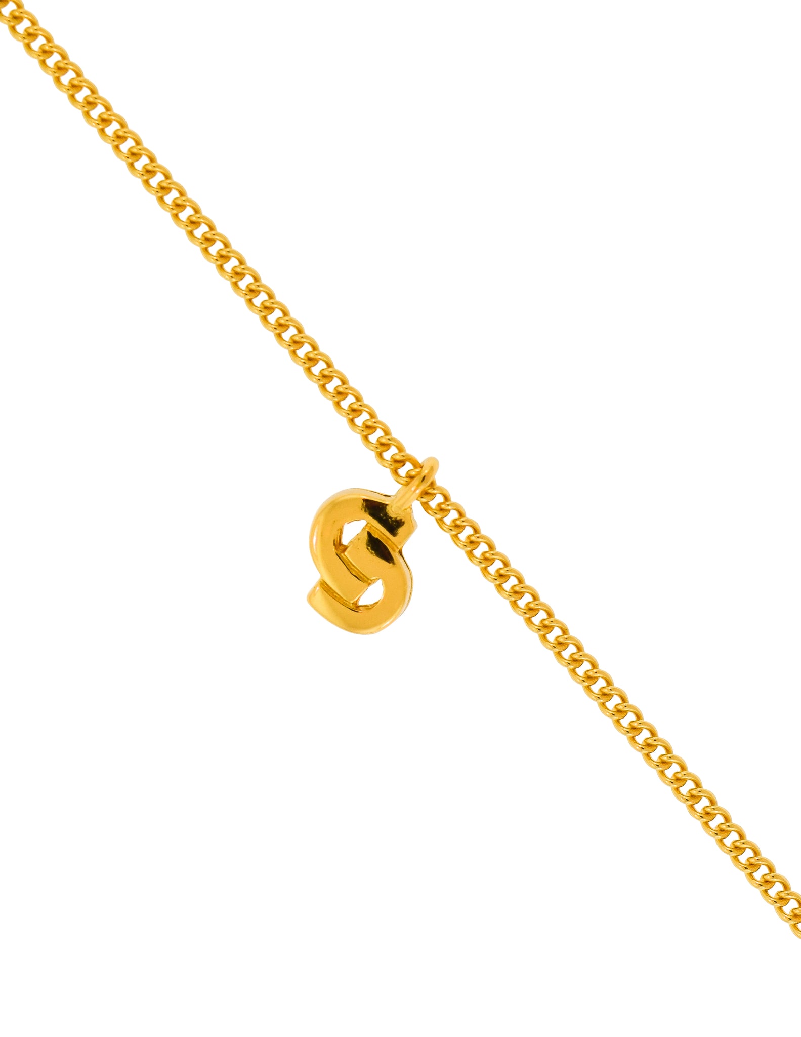 Christian Dior Vintage Gold Mini CD Logo Charm Chain Bracelet