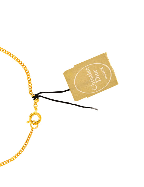 Christian Dior Vintage Gold Mini CD Logo Charm Chain Bracelet
