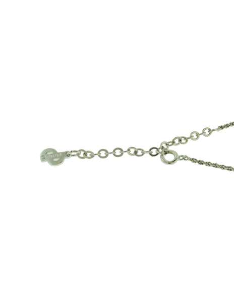 Christian Dior Vintage Silver Rhinestone Pearl Drop Pendant Necklace