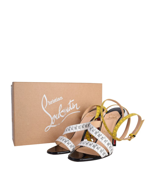 Christian Louboutin Vintage Trompe L oeil Measuring Tape Patent Leathe Amarcord Vintage Fashion