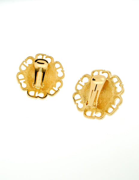 Christian Dior Vintage Huge CD Logo Pearl Earrings - Amarcord Vintage Fashion
 - 5