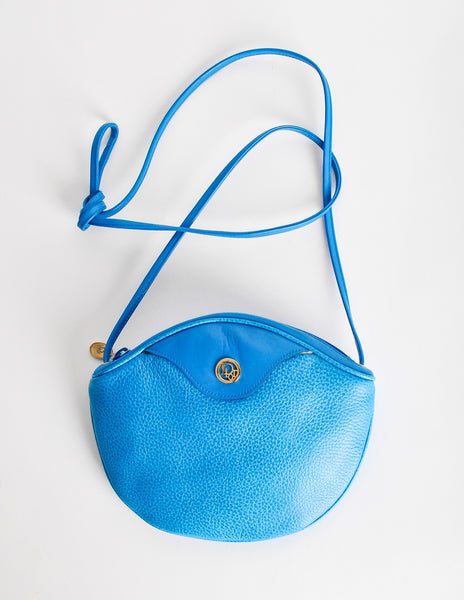 Christian Dior Vintage Blue Leather Crossbody Bag - Amarcord Vintage Fashion
 - 2