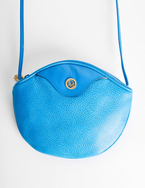 Christian Dior Vintage Blue Leather Crossbody Bag - Amarcord Vintage Fashion
 - 5