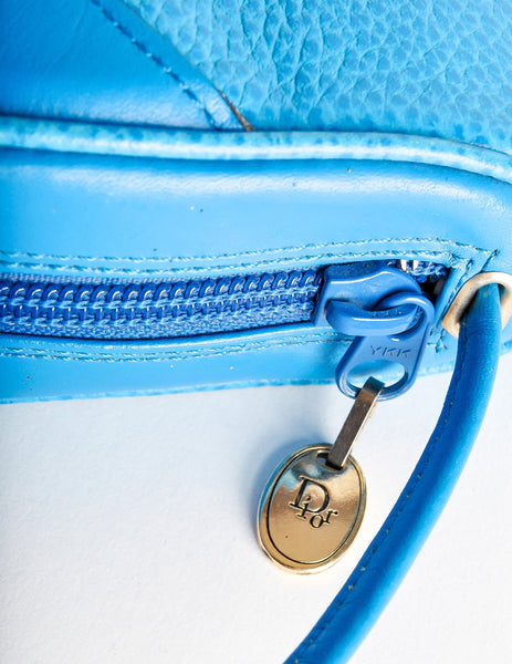 Christian Dior Vintage Blue Leather Crossbody Bag - Amarcord Vintage Fashion
 - 7