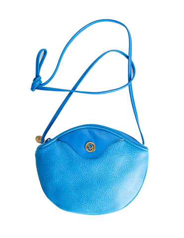 Christian Dior Vintage Blue Leather Crossbody Bag