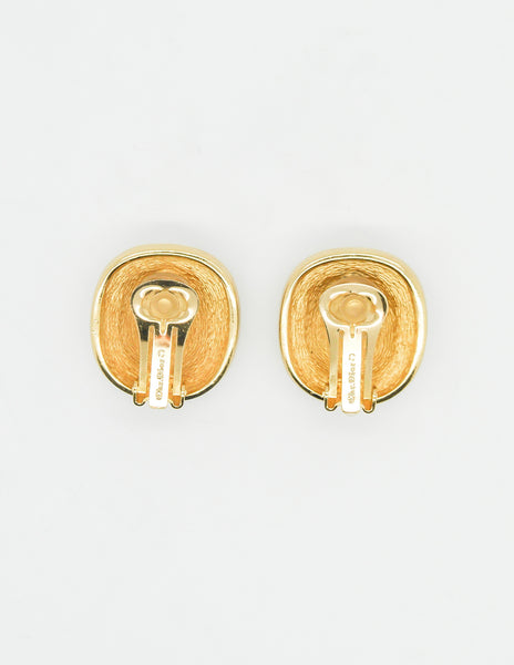 Christian Dior Vintage Diamante Enamel Earrings
