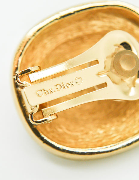 Christian Dior Vintage Diamante Enamel Earrings