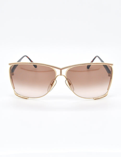 Christian Dior Vintage Gold Tortoise Sunglasses 2688 - Amarcord Vintage Fashion
 - 2