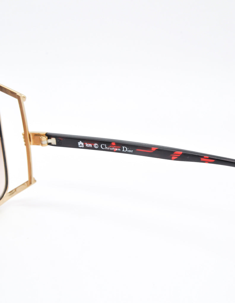 Christian Dior Vintage Gold Tortoise Sunglasses 2688