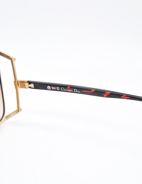 Christian Dior Vintage Gold Tortoise Sunglasses 2688
