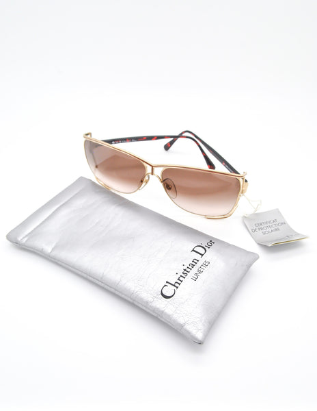 Christian Dior Vintage Gold Tortoise Sunglasses 2688
