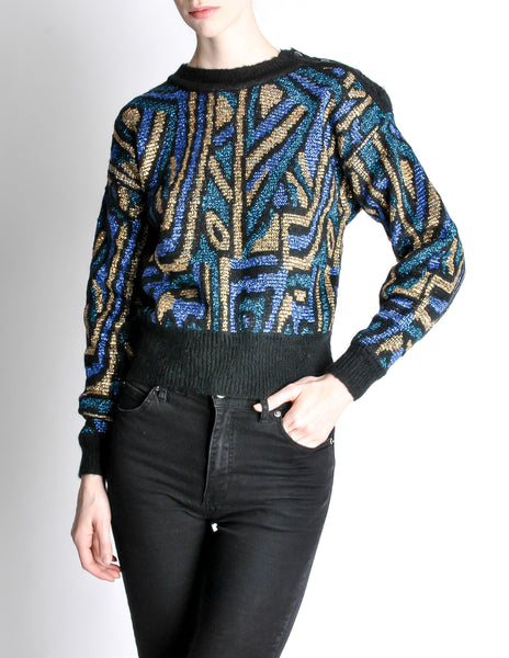 Christian Dior Vintage Metallic Sweater