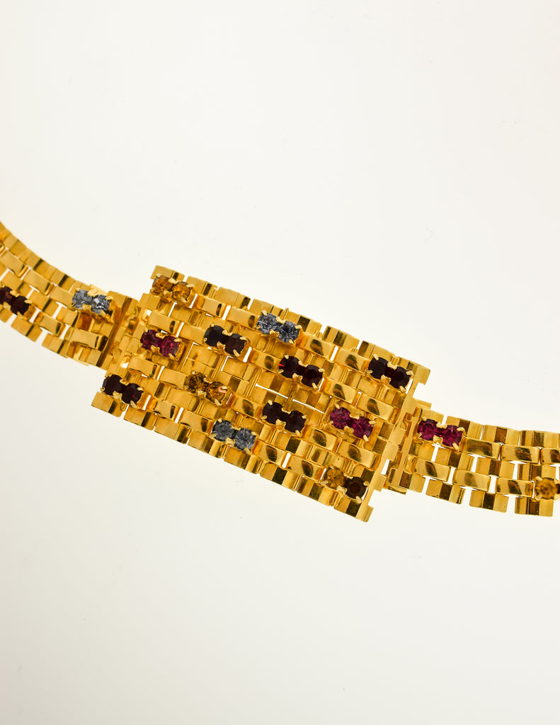 Christian Dior Vintage Gold Multicolor Rhinestone Belt  display picture 3