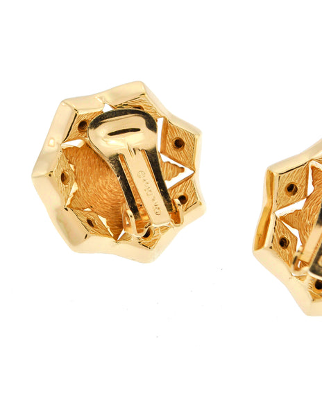 Christian Dior Vintage Gold Rhinestone Pearl Earrings