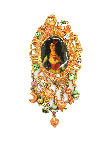 Christian Lacroix Vintage Antique-Inspired Cameo Charm Brooch