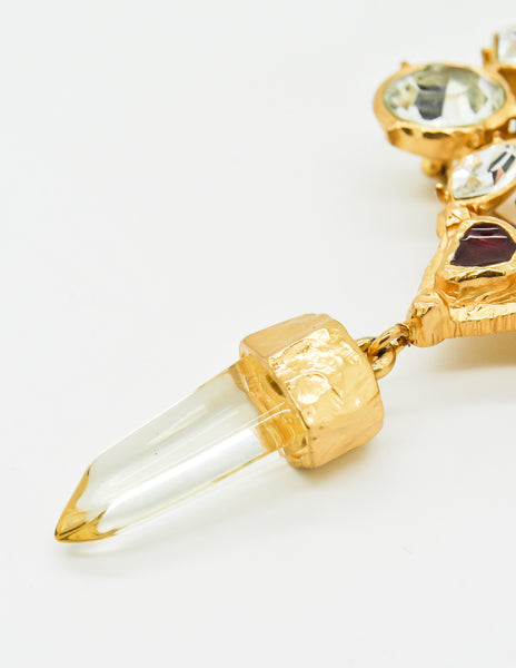 Christian Lacroix Vintage Gold Cross Prism Brooch - Amarcord Vintage Fashion
 - 5