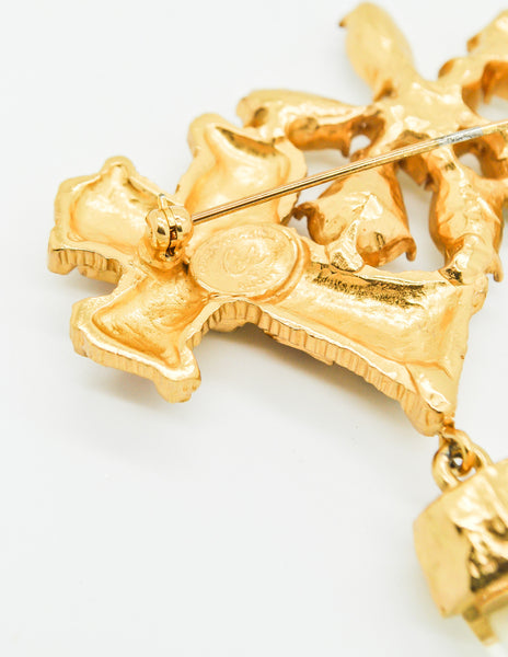 Christian Lacroix Vintage Gold Cross Prism Brooch - Amarcord Vintage Fashion
 - 7