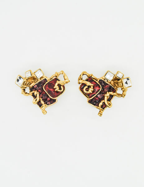 Christian Lacroix Vintage Sacred Heart Earrings